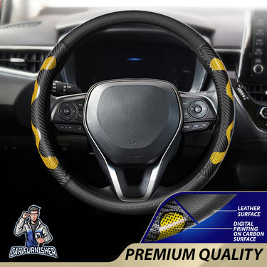 Steering Wheel Cover - Carbon & Leather Blue Leather & Carbonfiber